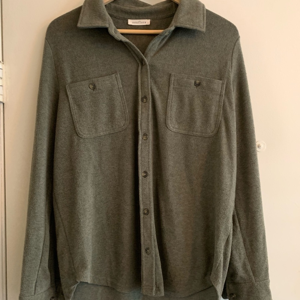 Army Green Button-Up Shirt